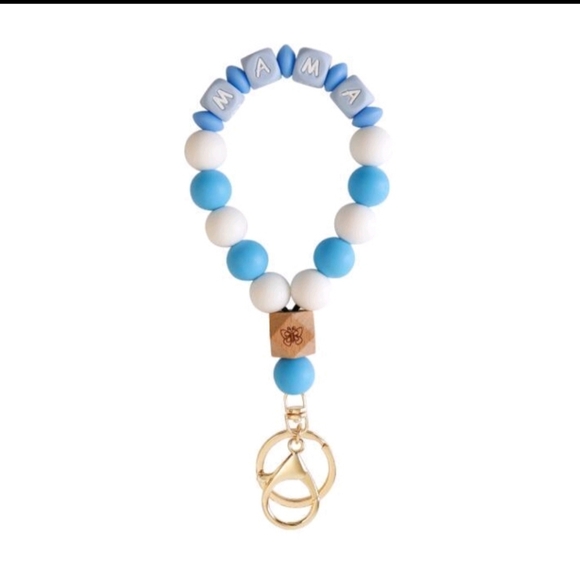 Wristlet Keychain Mama Silicone Beaded Keychains - Picture 4 of 5